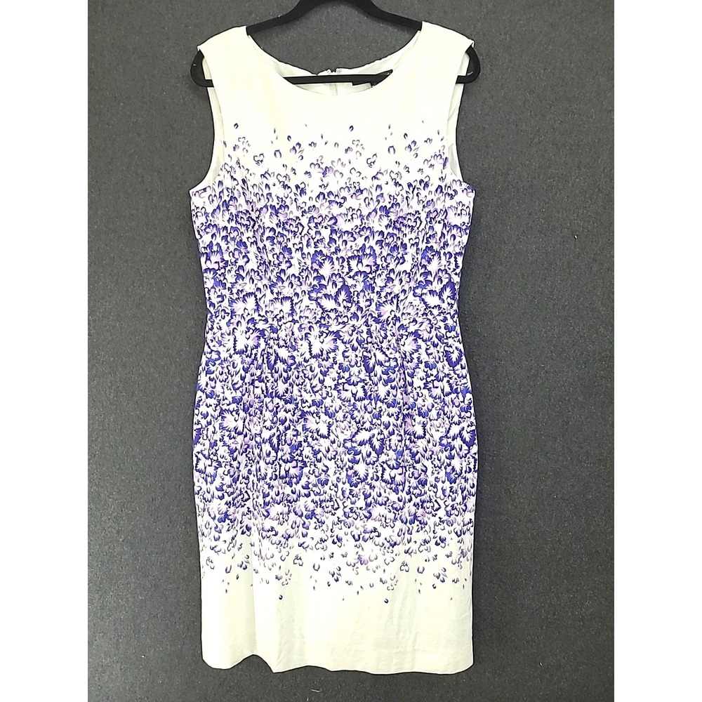 Preston and York Linen Blend Sheath Dress Sz 12 Knee Length